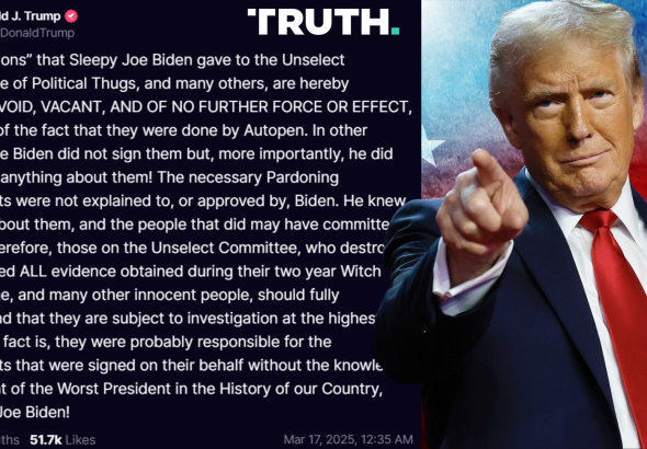 Trump: Biden Pardons are Null and Void